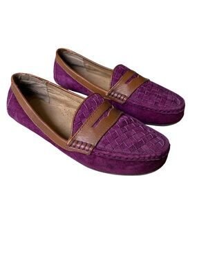 G.H. Bass & Co. Becca Women's Purple Suede Woven Penny Loafers Size 8.5
